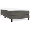vidaXL Cama box spring con colch&oacute;n terciopelo gris oscuro 90x190 cm