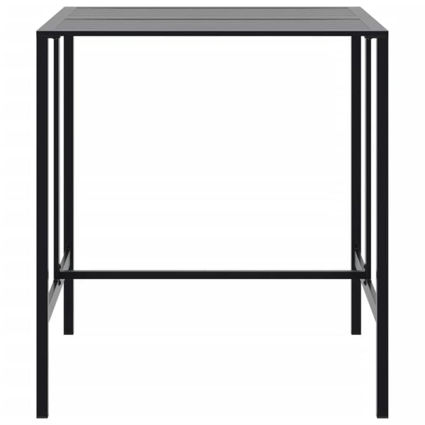 vidaXL Mesa alta de bar acero recubrimiento polvo negro 100x100x110 cm