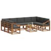 vidaXL Conjunto de sof&aacute;s de exterior 10 pcs Natural y Antracita