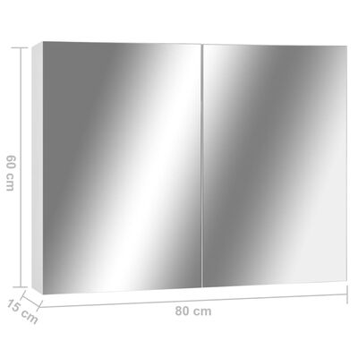 vidaXL Armario de baño con espejo MDF blanco 80x15x60 cm