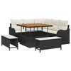 vidaXL Conjunto de sof&aacute;s de jard&iacute;n 8 uds. Negro rat&aacute;n sint&eacute;tico