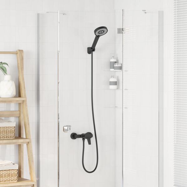 vidaXL Juego de Cabezal de Ducha Negro G 1 / 2 pulgadas Latón