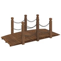 vidaXL Puente de jardín con cadenas madera maciza abeto 150x67x56cm