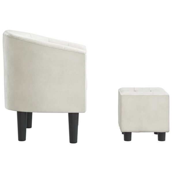 vidaXL Sill&oacute;n con taburete cuero sint&eacute;tico blanco