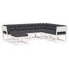 vidaXL Set muebles jard&iacute;n 7 pzas con cojines madera maciza pino blanco