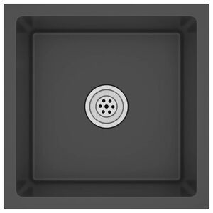 vidaXL Fregadero hecho a mano acero inoxidable negro