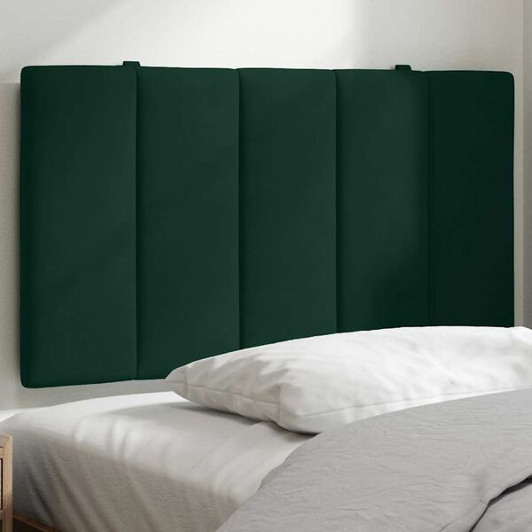 vidaXL Cabecero de cama acolchado Hanko terciopelo verde oscuro 80 cm