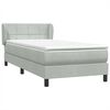 vidaXL Cama box spring con colch&oacute;n terciopelo gris claro 80x210 cm