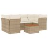 vidaXL Set sof&aacute;s de jard&iacute;n 7 piezas y cojines rat&aacute;n sint&eacute;tico beige