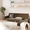 vidaXL Sof&aacute; cama de 2 plazas con reposapies tela marr&oacute;n