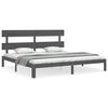 vidaXL Estructura de cama con cabecero madera maciza gris 200x200cm
