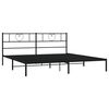 vidaXL Estructura cama sin colch&oacute;n con cabecero metal negro 200x200 cm