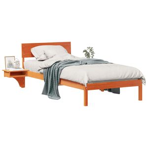 vidaXL Estructura de cama con cabecera Marr&oacute;n cera 90 x 200 cm
