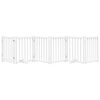 vidaXL Puerta de perros plegable 6 paneles madera abeto blanco 300 cm