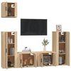 vidaXL Set de muebles para TV 5 pzas madera contrachapada roble Sonoma