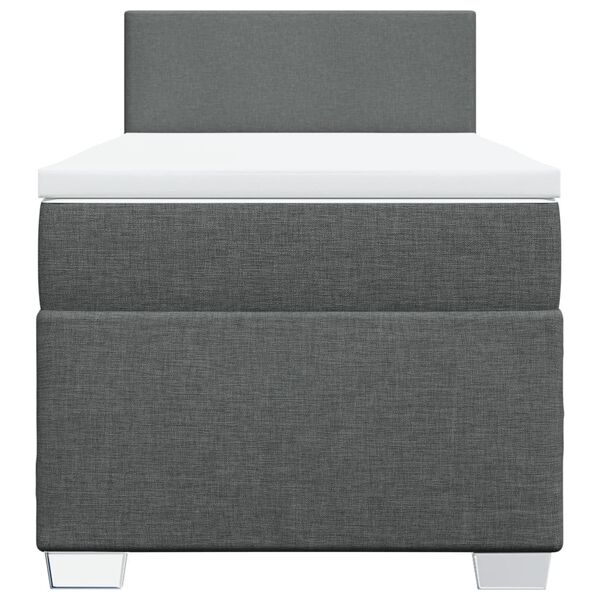 vidaXL Cama box spring con colch&oacute;n tela gris oscuro 80x200 cm