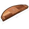 vidaXL Alfombrillas de escalera autoadhesivas 10 uds marrón 65x21x4 cm