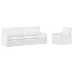 vidaXL Juego de Sof&aacute; 2 pcs Blanco Tela