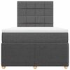 vidaXL Cama box spring con colch&oacute;n tela gris oscuro 120x200 cm