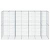 vidaXL Cesta de gaviones con cubierta hierro galvanizado 350x100x200cm