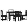 vidaXL Juego de comedor de jard&iacute;n 5 piezas madera maciza pino negro