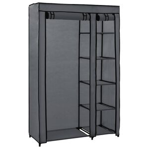 vidaXL Armario plegable de tela gris 110x45x175 cm