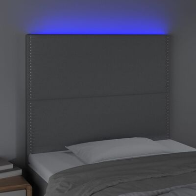 vidaXL Cabecero con luces LED tela gris claro 90x5x118/128 cm