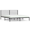 vidaXL Estructura cama sin colch&oacute;n con cabecero metal negro 200x200 cm