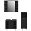 vidaXL Juego de muebles de ba&ntilde;o 3 pcs Negro 30 x 30 x 99,5 cm