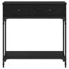 vidaXL Mesa Consola Roble negro 75 x 34.5 x 75 cm Madera contrachapada