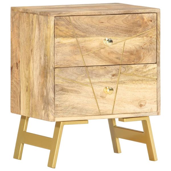vidaXL Mesita de noche de madera maciza de mango 40x30x50 cm