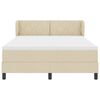 vidaXL Cama tipo Box Spring con colch&oacute;n Crema 140 x 200 cm tela