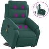 vidaXL Silla de masaje reclinable de pie de tela verde oscura