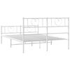vidaXL Estructura cama sin colch&oacute;n con estribo metal blanco 140x200 cm