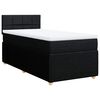 vidaXL Cama box spring con colch&oacute;n tela negro 90x190 cm