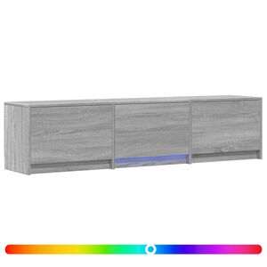 vidaXL Mueble de TV con LED con LED Gris Sonoma 165 x 34 x 40 cm