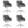 vidaXL Sillas de comedor giratorias 4 unidades tela gris claro
