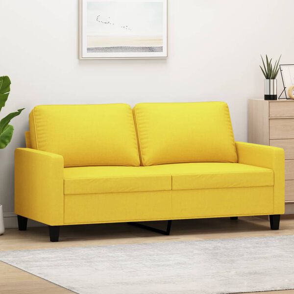 vidaXL Sof&aacute; de 2 plazas de tela amarillo claro 140 cm