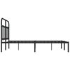 vidaXL Estructura cama sin colch&oacute;n con cabecero metal negro 140x190 cm