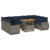 vidaXL Set de sof&aacute;s de jard&iacute;n y cojines 10 pzas rat&aacute;n sint&eacute;tico gris