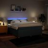 vidaXL Cama box spring con colch&oacute;n tela azul 200x200 cm