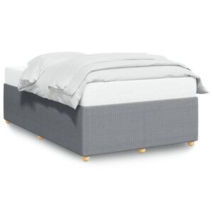 vidaXL Estructura de cama sin colch&oacute;n tela gris claro 120x190 cm