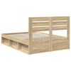 vidaXL Estructura de cama Sonoma 140 x 190 cm Madera de pino macizo