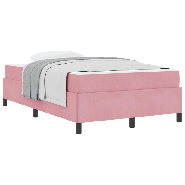 vidaXL Estructura de cama con colch&oacute;n Rosa 120 x 190 cm tela