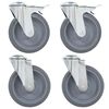 vidaXL Ruedas giratorias con agujero pasador 4 unidades 125 mm