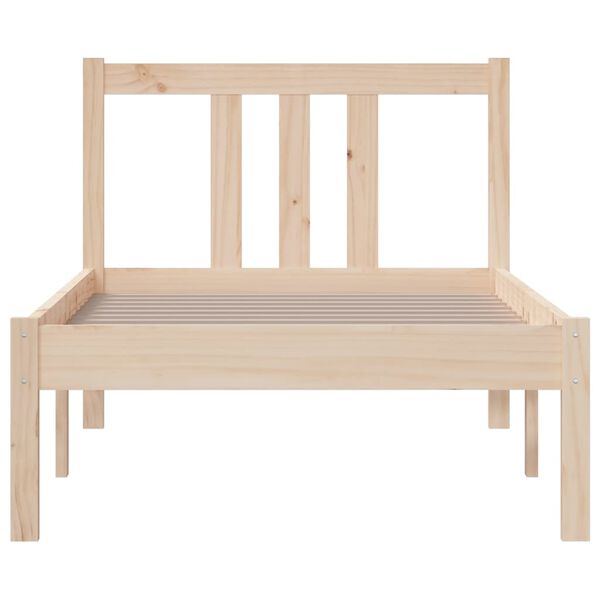 vidaXL Estructura cama individual sin colch&oacute;n madera maciza 75x190 cm