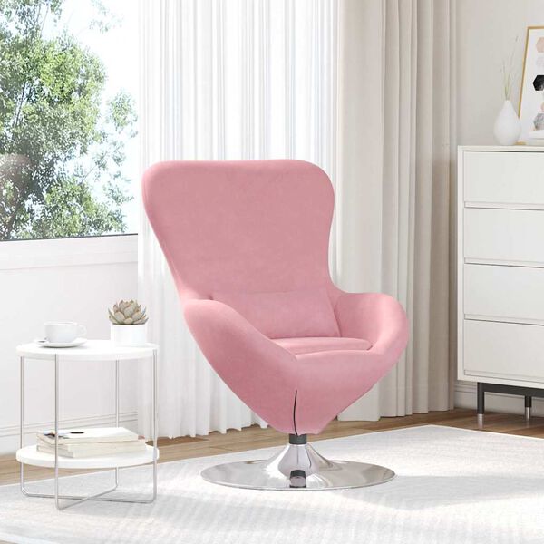 vidaXL Sill&oacute;n huevo Rosa Terciopelo