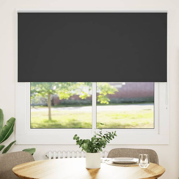 vidaXL Estor Enrollable Opaco negro 165x175 cm Tela Ancho 161,6 cm