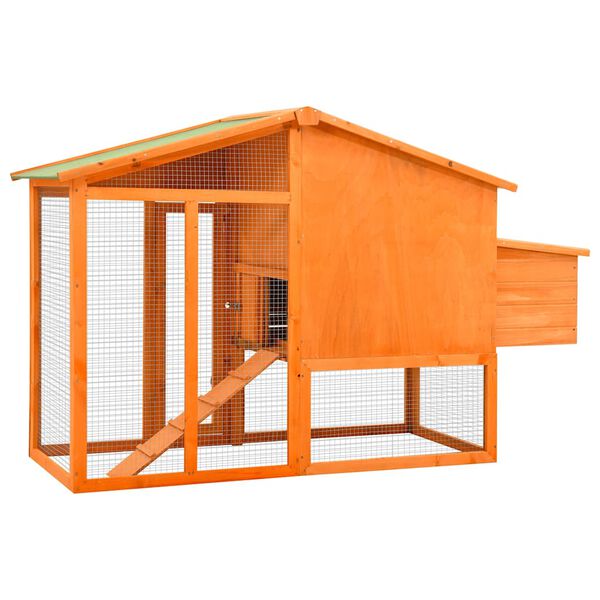 vidaXL Gallinero con ponedero madera maciza de abeto