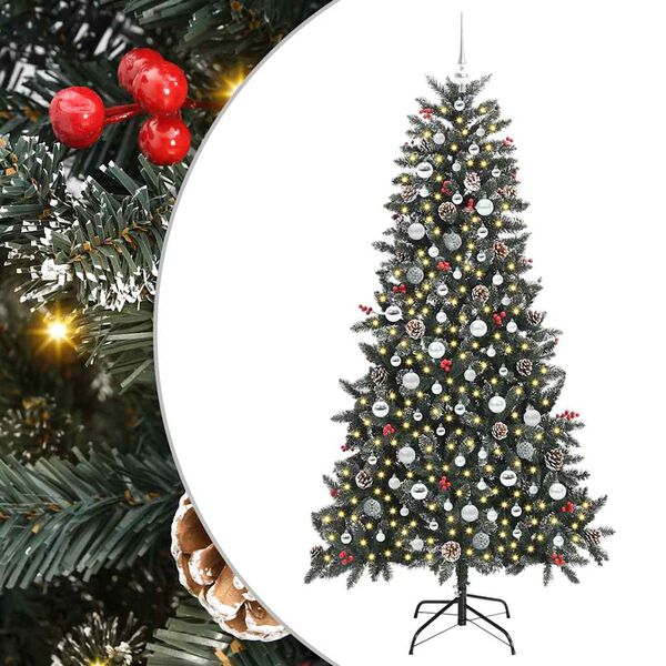 vidaXL &Aacute;rbol de Navidad artificial Verde 210 cm PVC, Pl&aacute;stico y Acero